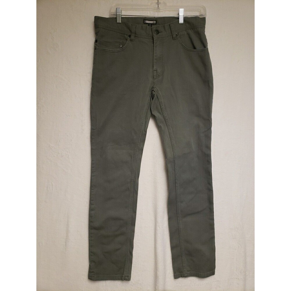 Forever 21 Men's Size 34x30 Green Skinny Leg Cotton Blend Stretch Jeans Country